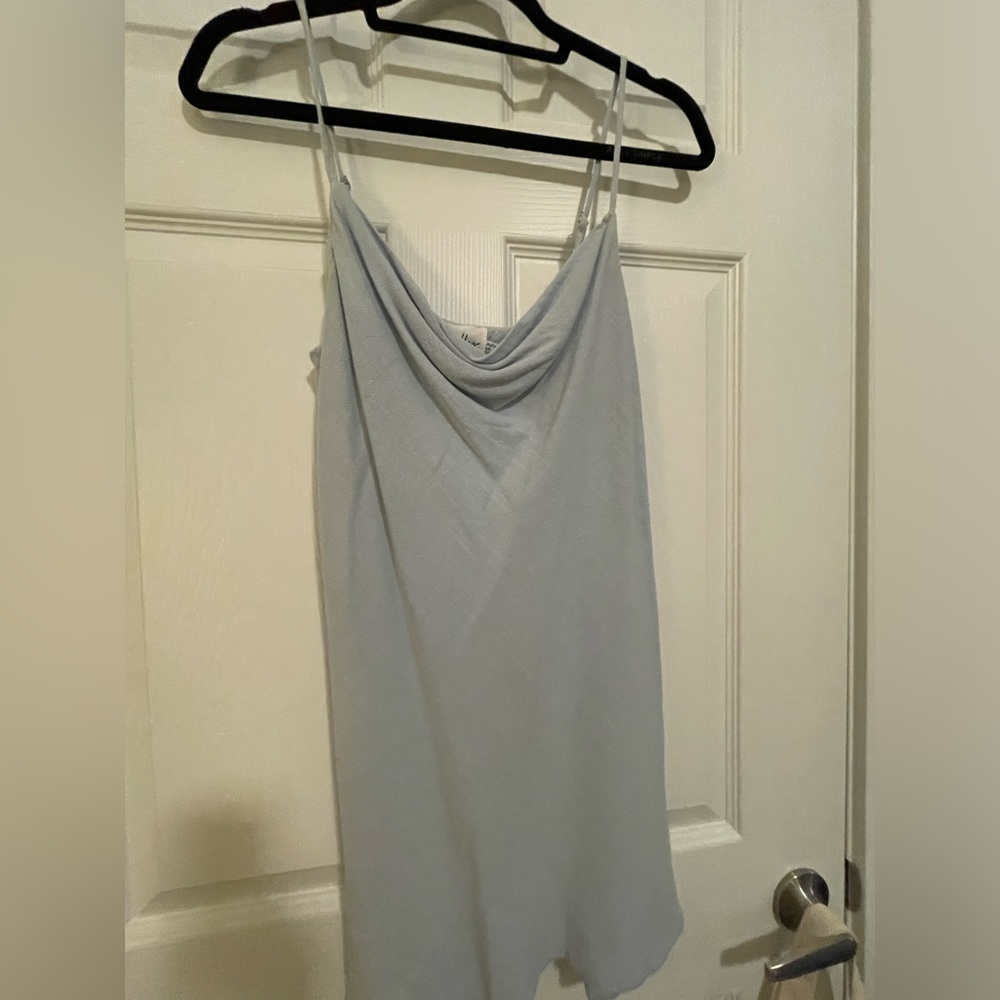 Baby Blue Princess Polly Mini Linen Dress
